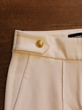 White Dress Pants with Gold Buttons